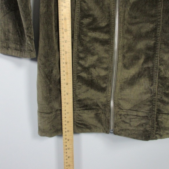 Anthropologie Pilcro Corduroy Dress 6 Green Cotton Zip-up Casual Career Boho 538 - Picture 12 of 13